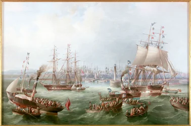 Eröffnung des Südlichen Auslasses, Sunderland Docks, 1856